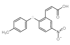 3-[2-[(4-甲基苯基)硫代]-5-硝基苯基]丙烯酸结构式