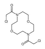 2-chloro-1-[10-(2-chloroacetyl)-1,7-dioxa-4,10-diazacyclododec-4-yl]ethanone Structure