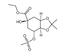 ethyl 3,4-O-isopropylidene-5-O-methanesulfonyl quinate结构式