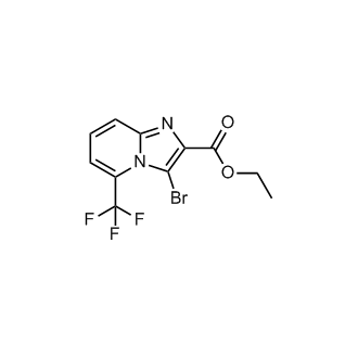3-溴-5-(三氟甲基)咪唑并[1,2-a]吡啶-2-羧酸乙酯结构式