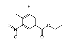 3-fluoro-4-methyl-5-nitro-benzoic acid, ethyl ester结构式