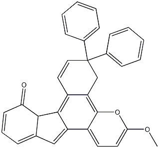 6-甲氧基-3,3-二苯基苯并[H]茚[2,1-F]苯并哌喃-13(3H)-酮结构式