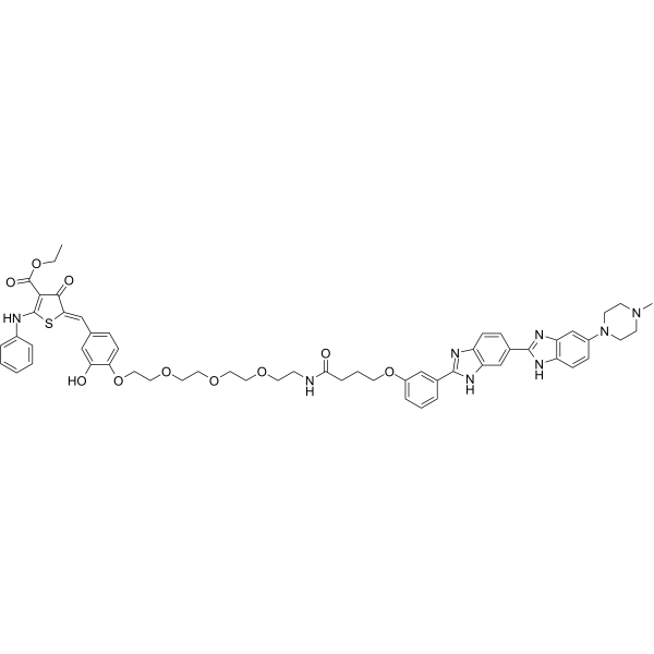 HOE 33187-O-CONH-PEG4-phenol-thiophenone-NHPh-COOEt Structure