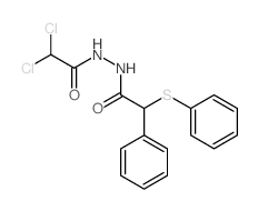 Benzeneacetic acid, a-(phenylthio)-,2-(2,2-dichloroacetyl)hydrazide结构式