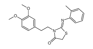 3-[2-(3,4-dimethoxyphenyl)ethyl]-2-(2-methylphenyl)imino-1,3-thiazolidin-4-one结构式