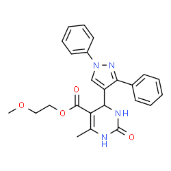 2-methoxyethyl 4-(1,3-diphenyl-1H-pyrazol-4-yl)-6-methyl-2-oxo-1,2,3,4-tetrahydropyrimidine-5-carboxylate Structure