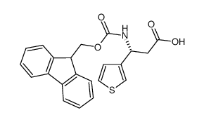 Fmoc-(R)-3-氨基-3-(3-噻吩基)丙酸结构式