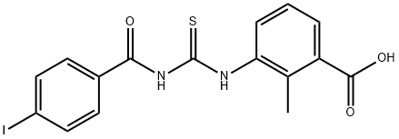 3-[[[(4-iodobenzoyl)amino]thioxomethyl]amino]-2-methyl-benzoic acid Structure