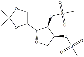 1,4-Anhydro-5-O,6-O-isopropylidene-D-glucitol bis(methanesulfonate) Structure