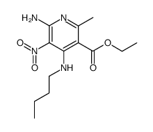 6-amino-4-butylamino-2-methyl-5-nitro-nicotinic acid ethyl ester Structure