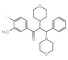 1-(4-chloro-3-methyl-phenyl)-2,3-dimorpholin-4-yl-3-phenyl-propan-1-one结构式