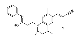 3-[6-(2,2-dicyanoethenyl)-2,2,4,7-tetramethyl-3,4-dihydroquinolin-1-yl]-N-phenylpropanamide结构式