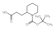 1-叔丁氧羰基-2-哌啶丙酸结构式
