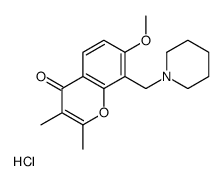 7-methoxy-2,3-dimethyl-8-(piperidin-1-ium-1-ylmethyl)chromen-4-one,chloride结构式