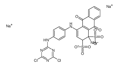 disodium 1-amino-4-[[4-[(4,6-dichloro-1,3,5-triazin-2-yl)amino]phenyl]amino]-9,10-dihydro-9,10-dioxoanthracenedisulphonate结构式