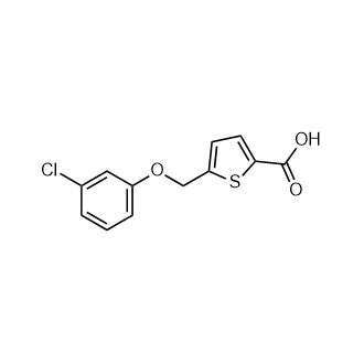 5-(3-氯苯氧基甲基)噻吩-2-羧酸结构式