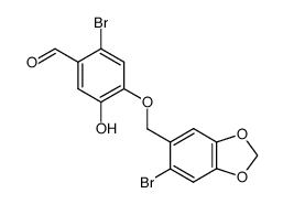 2-bromo-4-((6-bromobenzo[d][1,3]dioxol-5-yl)methoxy)-5-hydroxybenzaldehyde Structure