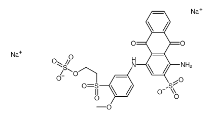 disodium 1-amino-9,10-dihydro-4-[[4-methoxy-3-[[2-(sulphonatooxy)ethyl]sulphonyl]phenyl]amino]-9,10-dioxoanthracene-2-sulphonate结构式