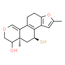 2-methyl-A-nor-3-oxa-16-thia-D-homo-1,5(10),8,14-estratetraen-17-ol结构式