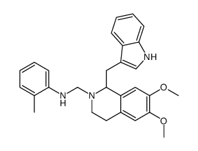1,2,3,4-Tetrahydro-6,7-dimethoxy-1-[(1H-indol-3-yl)methyl]-2-[(o-toluidino)methyl]isoquinoline结构式