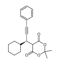 (R)-(+)-5-(1-cyclohexyl-3-phenylprop-2-ynyl)-2,2-dimethyl-1,3-dioxane-4,6-dione结构式