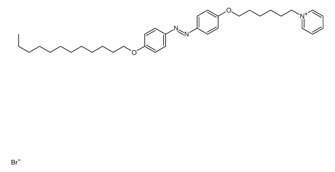 (4-dodecoxyphenyl)-[4-(6-pyridin-1-ium-1-ylhexoxy)phenyl]diazene,bromide Structure