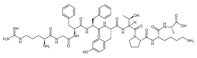 L-Alanine, L-arginylglycyl-L-phenylalanyl-L-phenylalanyl-L-tyrosyl-L-threonyl-L-prolyl-L-lysyl Structure