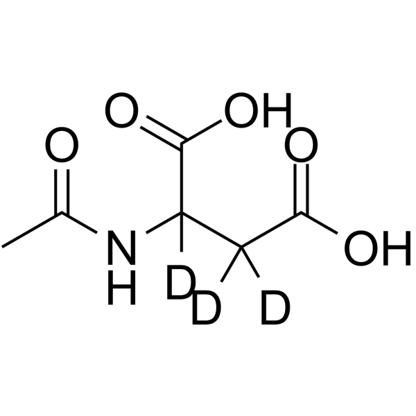 N-乙酰-DL-天冬氨酸-D3结构式