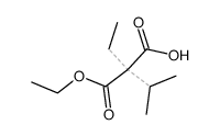 (+/-)-ethyl-isopropyl-malonic acid monoethyl ester Structure