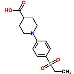 1-[4-(Ethylsulfonyl)phenyl]-4-piperidinecarboxylic acid Structure