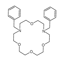 10,16-dibenzyl-10,16-diaza-1,4,7,13-tetraoxacyclooctadecane结构式