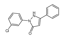 2-(3-chlorophenyl)-5-phenyl-1H-pyrazol-3-one结构式