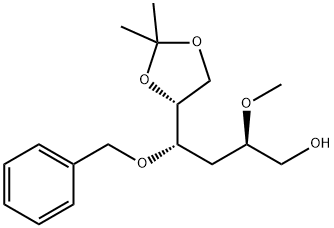 D-ribo-Hexitol, 3-deoxy-2-O-methyl-5,6-O-(1-methylethylidene)-4-O-(phenylmethyl)- Structure