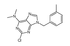 2-chloro-N,N-dimethyl-9-[(3-methylphenyl)methyl]purin-6-amine结构式