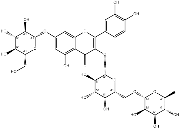 槲皮素3-O-刺槐糖苷-7-O-葡萄糖苷结构式