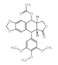 Furo[3',4':6,7]naphtho[2,3-d]-1,3-dioxol-6(5aH)-one,9-(acetyloxy)-5,8,8a,9-tetrahydro-5-(3,4,5-trimethoxyphenyl)-, (5R,5aR,8aR,9R)- Structure