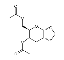 4,6-di-O-acetyl-1,2,3-trideoxy-2',3',4',5'-tetrahydro-α,β-D-ribo-hexopyranoso[1,2-b]furan结构式