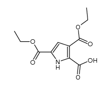 3,5-bis(ethoxycarbonyl)-1H-pyrrole-2-carboxylic acid结构式