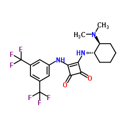 3-[[3,5-bis(trifluoromethyl)phenyl]amino]-4-[[(1S,2S)-2-(dimethylamino)cyclohexyl]amino]-Cyclobutene-1,2-dione Structure