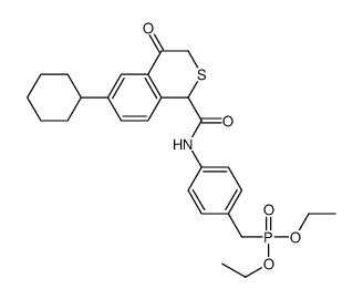 6-cyclohexyl-N-[4-(diethoxyphosphorylmethyl)phenyl]-4-oxo-1H-isothiochromene-1-carboxamide Structure