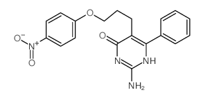 4(3H)-Pyrimidinone,2-amino-5-[3-(4-nitrophenoxy)propyl]-6-phenyl-结构式