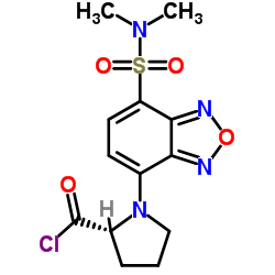 (R)-(+)-DBD-Pro-COCl [即(R)-(+)-4-(N,N-二甲氨基磺酰基)-7-(2-氯甲酰四氢吡咯-1-基)-2,1,3-苯并恶二唑]结构式