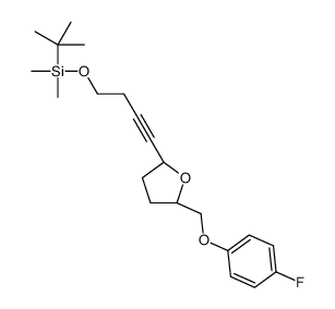 tert-butyl-[4-[(5S)-5-[(4-fluorophenoxy)methyl]oxolan-2-yl]but-3-ynoxy]-dimethylsilane结构式