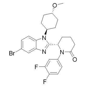 (S)-6-(5-溴-1-((1r,4S)-4-甲氧基环己基)-1H-苯并[d]咪唑-2-基)-1-(3,4-二氟苯基)哌啶-2-酮结构式