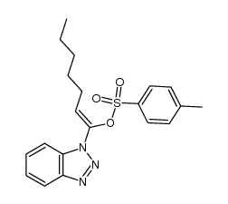 1-(1H-1,2,3-benzotriazol-1-yl)-1-hepten-1-yl 4-methylbenzenesulfonate结构式