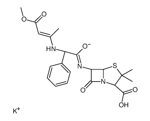 potassium,(2S,5R,6R)-6-[[2-[[(E)-4-methoxy-4-oxobut-2-en-2-yl]amino]-2-phenylacetyl]amino]-3,3-dimethyl-7-oxo-4-thia-1-azabicyclo[3.2.0]heptane-2-carboxylate Structure