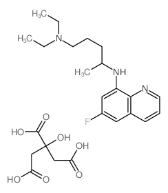 N,N-diethyl-N-(6-fluoroquinolin-8-yl)pentane-1,4-diamine; 2-hydroxypropane-1,2,3-tricarboxylic acid Structure