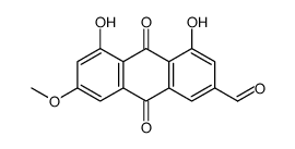 4,5-dihydroxy-7-methoxy-9,10-dioxoanthracene-2-carbaldehyde结构式