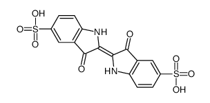 2-(1,3-dihydro-3-oxo-5-sulpho-2H-indol-2-ylidene)-3-oxoindoline-5-sulphonic acid structure