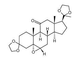 3,3,20,20-bis-ethanediyldioxy-5,6α-epoxy-5α-pregnan-11-one结构式